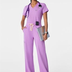 Figs Wild Iris Wide-Leg Scrub Set